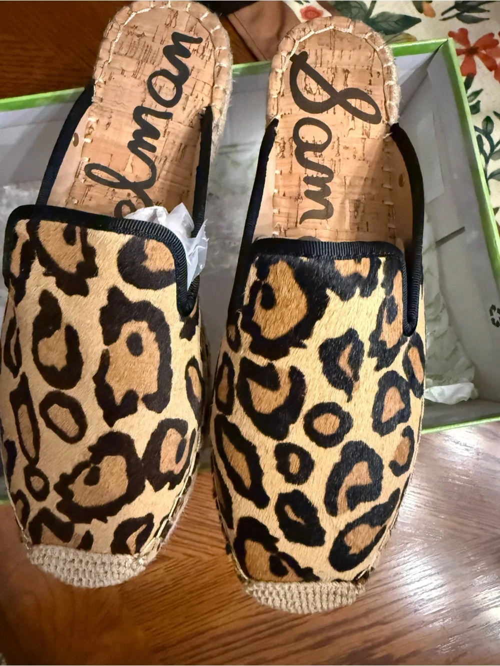 Sam Edelman Leopard-Print Espadrille Slip-Ons in Tan and Black
